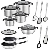RÖSLE Topf-Set Silence® Pro Topfset 13tlg, Edelstahl 18/10, Profi-Set SILENCE PRO 13-tlg.