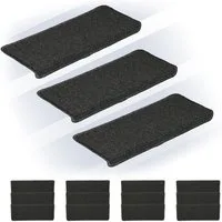 relaxdays Stufenmatte Rechteckige Stufenmatten im 15er Set, Höhe: 40 mm, Dunkelgrau