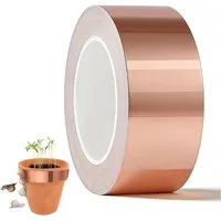 TUWENA Schneckenkante Kupferband Gegen Schnecken 50mm*20M, Selbstklebend EMI Abschirmband, Kupferband Doppelseitig Leitfähig Orte elektromagnetische Abschirmung