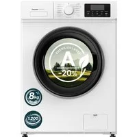 homeX Waschmaschine WF812W1A-W, 8 kg, 1200 U/min, Frontlader 8kg, 1.200 U/Min, Dampffunktion, Inverter Motor, EEK A -20%