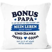 MoonWorks Dekokissen Kissen-Bezug Geschenk Bonus-Mama, Bonus Papa Geschenkidee