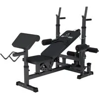 GORILLA SPORTS Hantelbank Kraftstation Universal Weiß und Schwarz, (1-tlg)