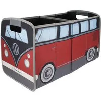 VW Collection by BRISA Faltbox Volkswagen Aufbewahrungstasche in T1 Bulli Bus Form, Organizer für den Kofferraum mit Trageschlaufen