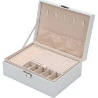 Clanmacy Schmuckkasten Schmuckkasten 2-schichtiger Schmuckschatulle Damen Schmuckbox Schmuckl