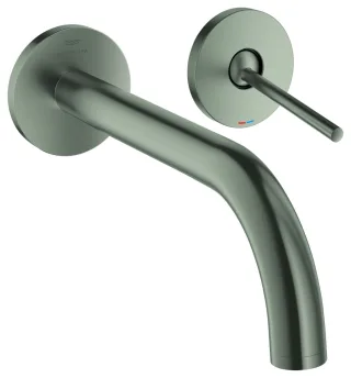 GROHE 2-Loch-Waschtisch-Wandbatterie Atrio 29406 Ausladung 221mm satin steel, 29406MS0 29406MS0