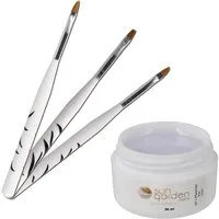 Sun Garden Nails UV-Gel 30 ml UV 1-Phasengel Allround Gel klar + Pinselset 3tlg.