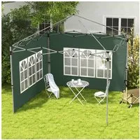 Outsunny Pavillonseitenteil Seitenwand Fenster wasserdicht Oxfordstoff Wind- & Sichtschutz, 295x195 cm, für Faltpavillon in 300x300 cm oder 300x400 cm) Seitenwand, [2-St. Seitenteile für Pavillon, für Partyzelt, Grün