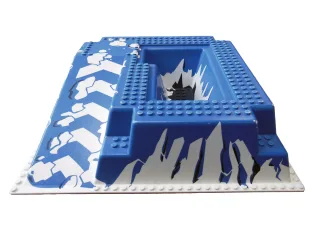 1x Lego 3D-Platte Eiswelt/Rampe 2252 6959 6991 [25x25 cm/32x32 Noppen] blau/weiß