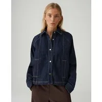 OPUS Jeansblazer JOVENA aus BCI Cotton Mix Lockere Passform, ausgestellter Schnitt, Umlegekragen, Eingrifftaschen
