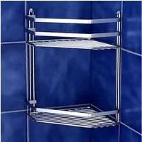 Euroshowers GmbH Duschregal Eck Satinchrom 2 Etagen 20,5 × 30,5 cm