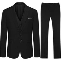 Allthemen Anzug (3 tlg) Slim Fit Herrenanzug im eleganten Look Businessanzug