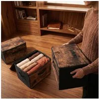 Sekey Aufbewahrungsbox Aufbewahrungsboxen mit Deckel 45L Stapelbar Faltbare Ordnungsboxen (3 St), 3er Set, Organizer Kleidung Vliesstoff Boxen für Schrank Regal