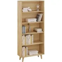 Woltu Bücherregal, 1-tlg., Standregal Raumteiler mit 5 Fächern Aktenregal