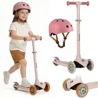 lionelo Dreiradscooter JESSY + HELMET SET, (Set, Set mit Helmet), 3 Räder/LED-Räder/Lenker 65–80cm/Helmet 50–56cm
