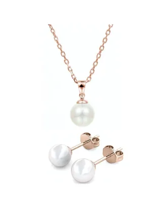 Perlmuttset - Rose Gold und Kristall