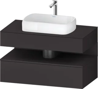 Duravit Qatego Konsolenwaschtischunterbau wandhängend Graphit Supermatt 1000x550x600 mm - QA47310808 QA4731080800010