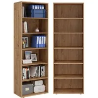 Bellamio Regal Apol Bücherregal 176 cm hoch, mit offenen Fächern & Schubladen, Standregal, Holzregal mit 6 höhenverstellbaren Fächern, 176 cm hoch
