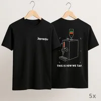 Jägermeister T-Shirt T-Shirt Schwarz – 5er Set – „This Is How We Tap.“