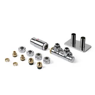 Terma TWINS - Set Thermostat-Verbundeckventil links, TGETTWINL, freie Farbwahl TGETTWINL
