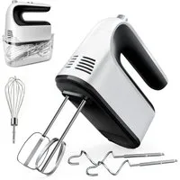 Fyrove Handmixer Handmixer Elektrisch Handrührgerät 5 Stufen Plus Turbo Kein Spritzen, 1000 W, Mixer Handrührer Aufbewahrungskiste,5 Edelstahl Zubehör,Leiser Motor