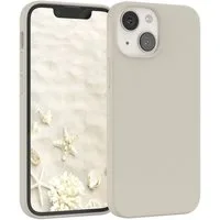EAZY CASE Handyhülle Premium Silikon Case für Apple iPhone 13 Mini 5,4 Zoll, Hülle Silikon mit Displayschutz Handy Softcase Slimcover Taupe / Beige
