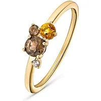 CHRIST Goldring CHRIST Damen-Damenring 375er Gelbgold 1 Rauchquarz