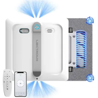[EU Direct]Liectroux S9 Smart Window Cleaning Robot,With 2 Roller Brushes, 6-Way Water Pump Spray,10000Pa Suction, Brush
