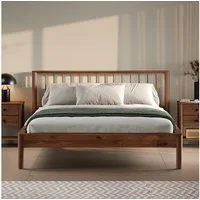IDIMEX Massivholzbett APOANA, Doppelbett 160x200 cm mit Lattenrost im Landhausstil Kastanie Finish