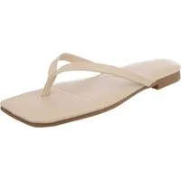 Ital-Design Minimalistische Damen Flip-Flops mit flacher Sohle Zehentrenner (91512453) Blockabsatz Zehentrenner in Beige