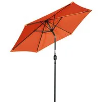 Angel Living Sonnenschirm Ø 270 cm, UV-Schutz 50+, Rund, Stahl und Polyester, 6 Stabile Rippen,Neigefunktion,Abnehmbares waschbares Verdeck