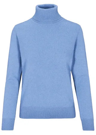 IN LINEA - NOS Pullover, Rollkragen 648 denim mel. - Gr. - 40