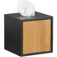 relaxdays Kosmetikbox Kosmetiktücherbox schwarz