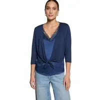 Zero Sweatjacke Damen mit 3/4 Arm Wickel-Design
