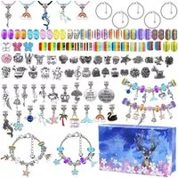 KRUZZEL Armband Set Herstellung Perlen Armbänder (Spar-Set, 107-tlg., Schmuckherstellung), Buntes Kreativset mit Perlen und Anhängern in vielen Formen