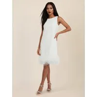 Apart Midikleid mit Federsaum