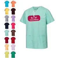 Clinotest Funktionsbluse Kasack Damen & Herren - 95 Grad waschbare, kochfest ohne einzulaufen (1-tlg) Schlupfkasack aus Baumwolle & Polyester - Berufsbekleidung für Pflege