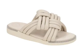 Paul Green Damen Pantoletten 7957-031 Grau Sabbia Wedge-Sohle Echtleder