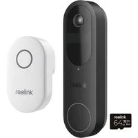 Reolink Video-Türsprechanlage D340B Video Doorbell akkubetriebene WLAN Video-Türklingel (2-tlg., mit Gong, inkl. 64 GB MicroSD-Karte, Wetterfest, 2-Wege-Audio)