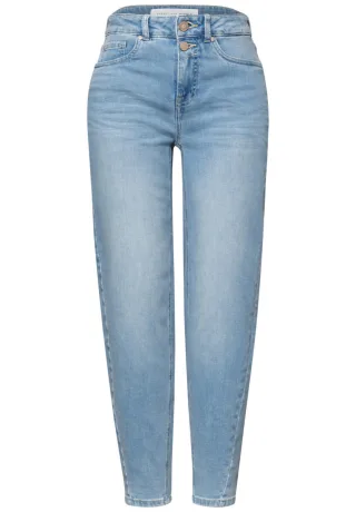 Street One - Lässige Barrel Fit Jeans mit hoher Taille blau - Gr. - 28