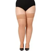 Bellivalini Halterlose Strümpfe Damen mit Spitze Plus Size 40 DEN BLV-1127