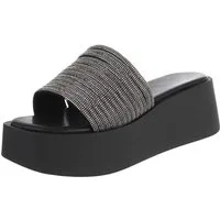 Ital-Design Moderne Plateausandalen mit stilvollem Design für Damen Plateausandaletten (91512103) Keilabsatz/Wedge Keilsandaletten in Schwarz