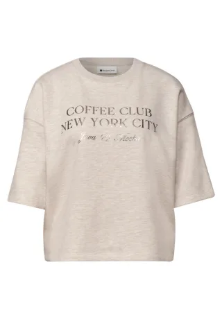 Street One - Short Boxy Crewneck 28039_clay_sand_mel. - Gr. - 36