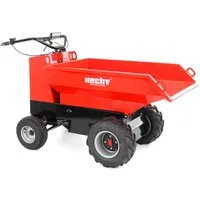 Hecht Dumper Akku Motorschubkarre 2625, Elektrohydraulische Kippung, bis 500kg, 48V, 3 - 6 km/h, 1000W, 112 × 68 × 36 cm Stahlmulde