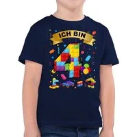 Shirtracer T-Shirt Ich bin 4 Bausteine (1-tlg) 4. Geburtstag