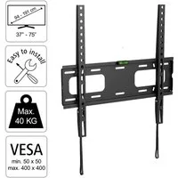 Hama Monitor-Halterung Fix Slim TV Wandhalterung Flach 37" bis 75", (Wand-Halter Alle VESA-Formate bis 400x400 für Monitor 37"-75" Zoll)