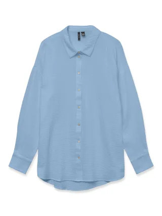 VERO MODA - VMNATALI NIA LS LOOSE SHIRT WVN NOOS airy blue - Gr. - L