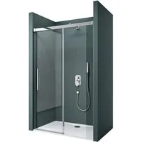 Mai & Mai Dusch-Schiebetür Nischentür Dusche Duschtür Duschabtrennung H:195cm ESG Nano, 100x195 cm