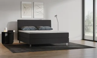 BRUNO Boxspringbett Premium 140x200cm in Schwarz | Matratzen-Härtegrad: Links H2 / Rechts H3 | mehrfach ausgezeichnet in Design & Qualität
