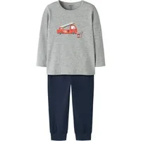 Name It Schlafanzug NMMNIGHTSET GREY FIRETRUCK NOOS (Set, 2 tlg)