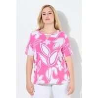 Ulla Popken T-Shirt T-Shirt A-Linie Rundhals Cut-Out Halbarm